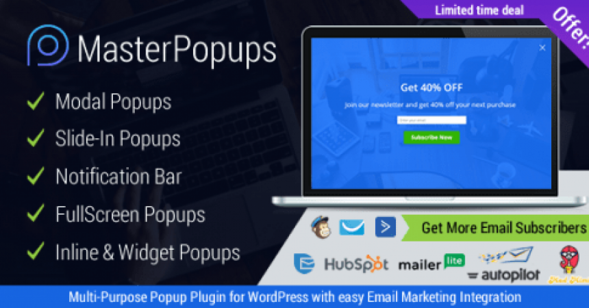 plugins - MasterPopups Multi Purpose Popup Plugin for WordPress with Easy Email Marketing Integration 500x254 860x450