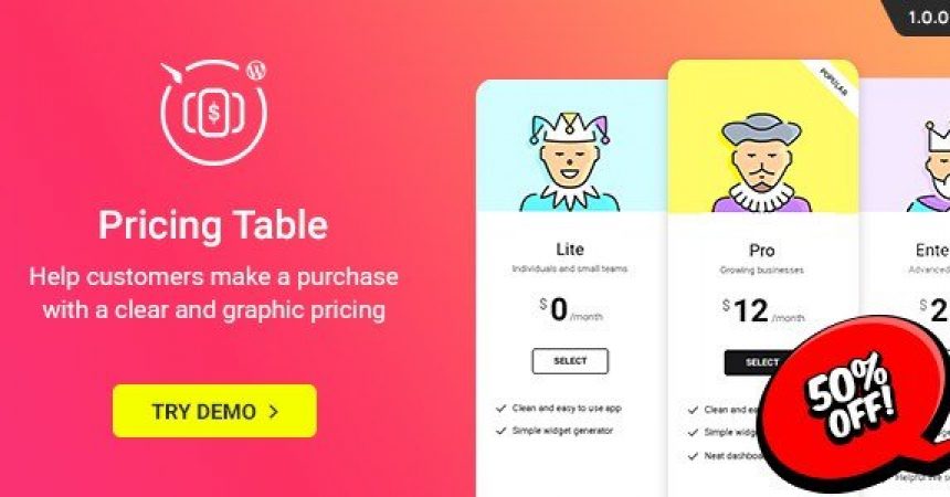 plugins - WordPress Pricing Table Plugin 860x450