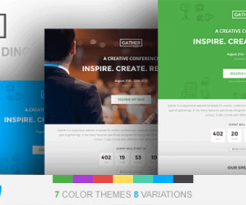 plantillas - gather event conference wp landing page theme 1 270x225