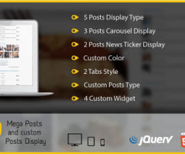 plugins - mega posts and custom posts display wp plugin 270x225