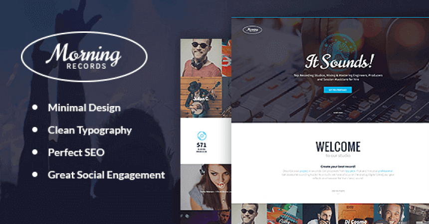 plantillas - morning records sound recording studio wordpress theme 860x450