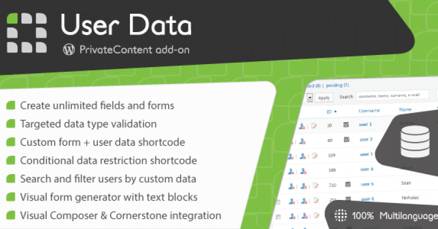 plugins - privatecontent user data addon 860x450