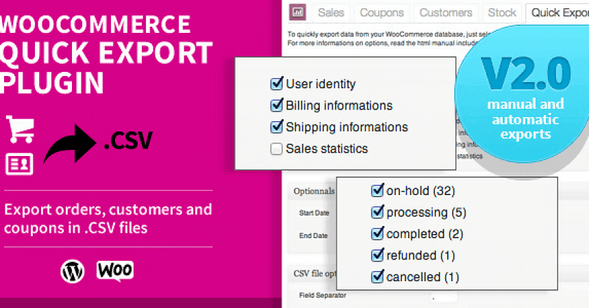 plugins - woocommerce quick export plugin 860x450