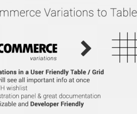 plugins - woocommerce variations to table grid 270x225
