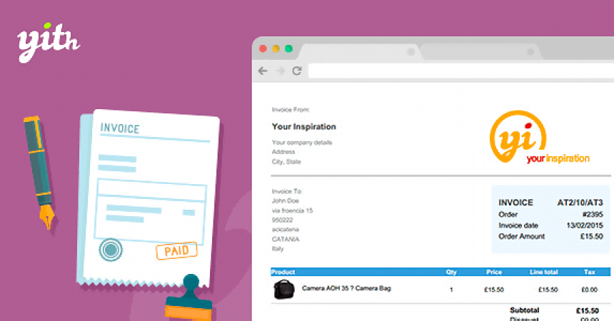plugins - yith woocommerce pdf invoice 860x450